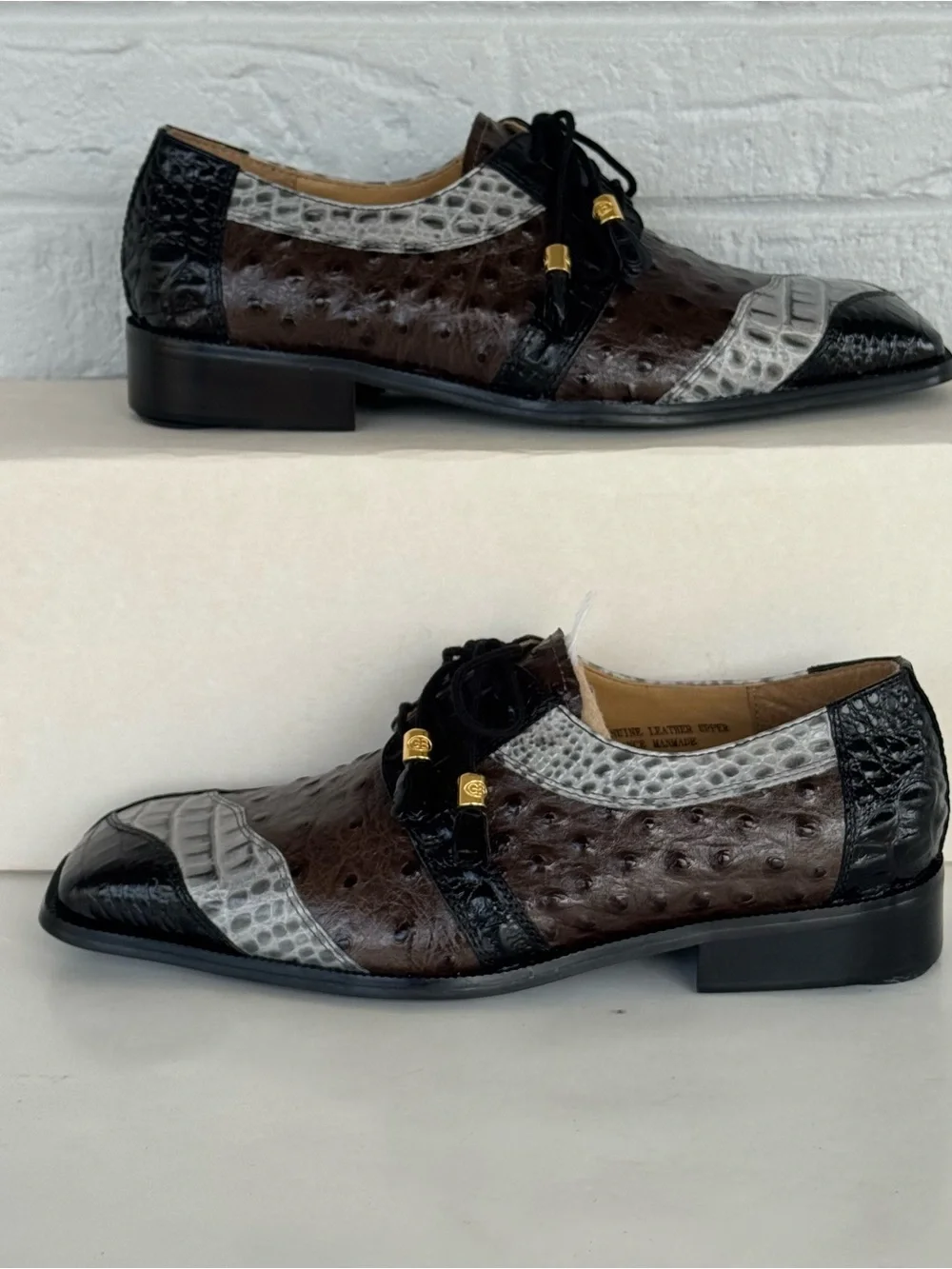 Giorgio Brutini Square Toe Alligator Print Loafers Men's 8